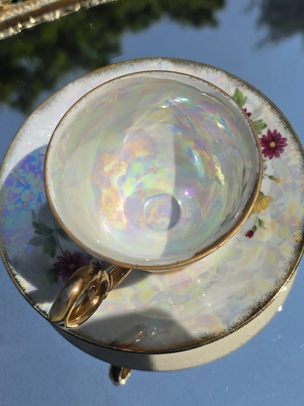 Ucagco September Aster, Vintage Teacup And Saucer  Set